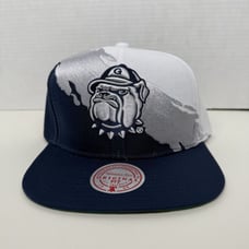 Mitchell & Ness Georgetown Hoyas Paintbrush Adjustable Snapback Hat Navy Gray