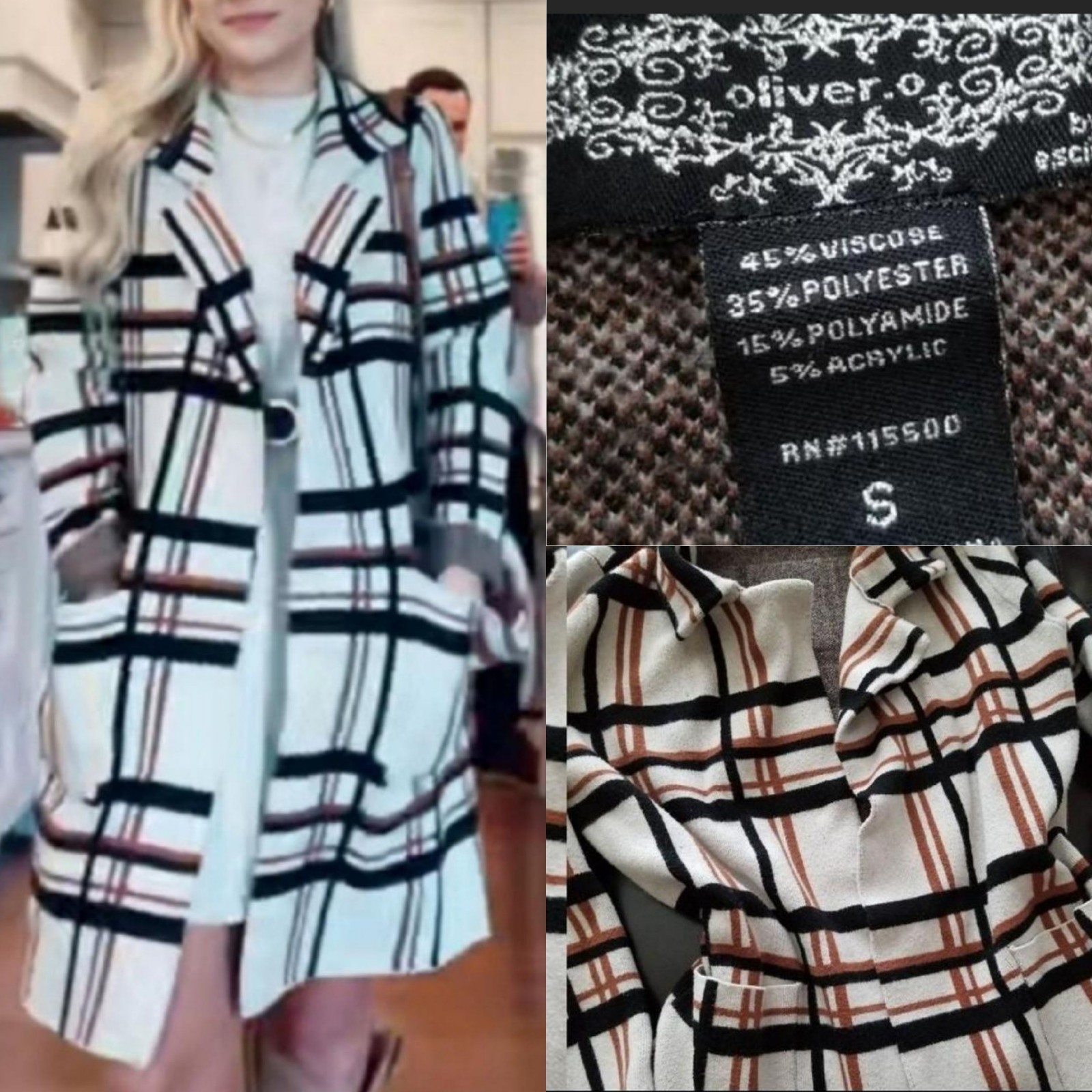 Nordstom Plaid Long Sleeve Sweater Jacket Small