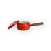 Finel Finland Seppo Mallat Arabia Flame Orange Enamel Sauce Pan w Lid Vtg MCM