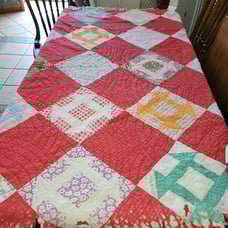 Vintage Handmade Quilt Full or Twin Bedspread Blanket Farmhouse Cabin 58 x 78