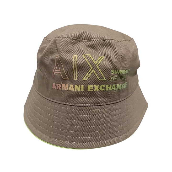 A|X ARMANI EXCHANGE Small/Medium Summer Beats Cotton Twill Bucket Hat