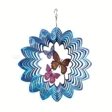 1pc Stainless Steel Butterfly Wind Spinner, Yard Art Wind Spinner, 3D Wind Spinn