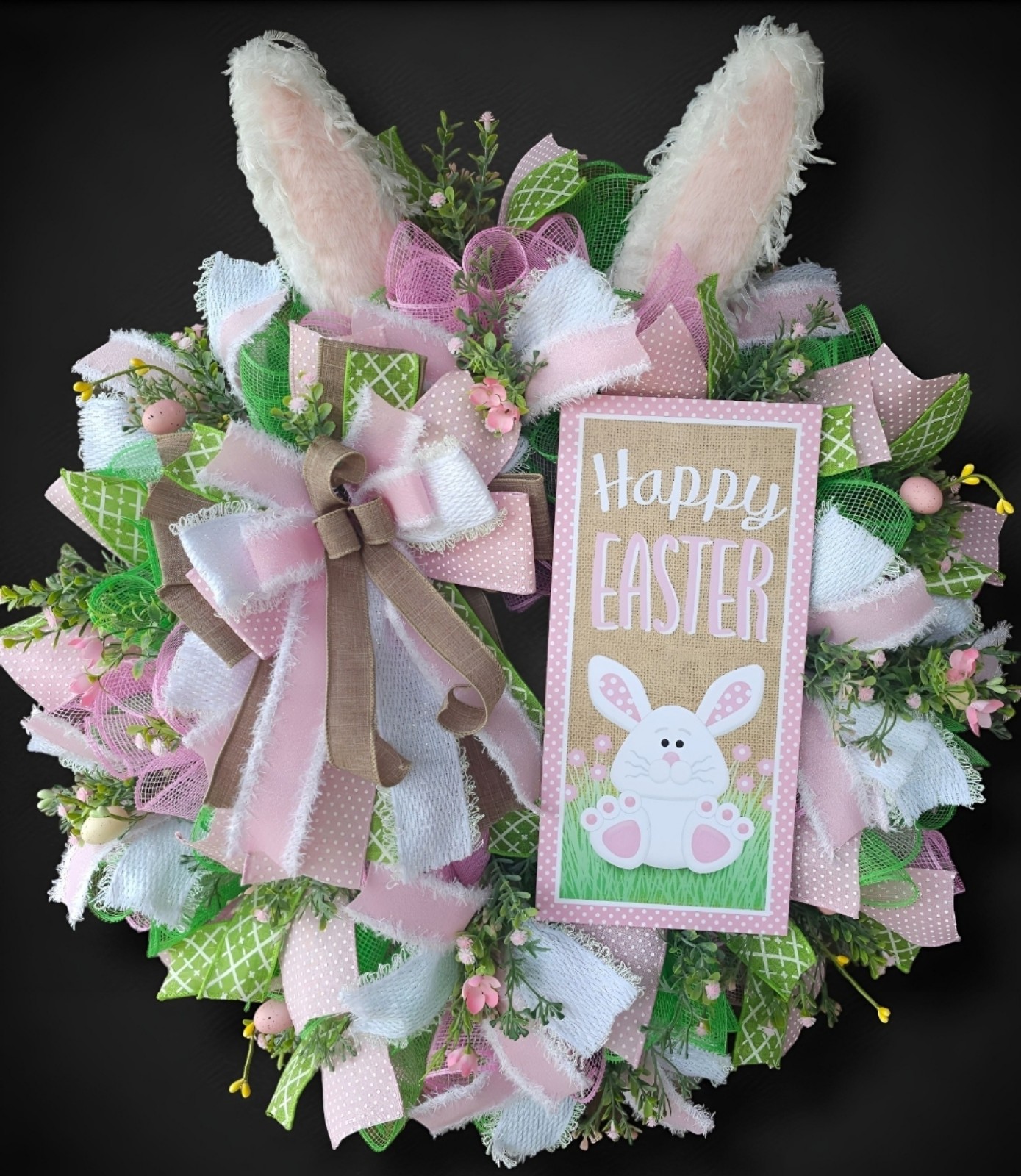 Happy Easter Bunny Wreath