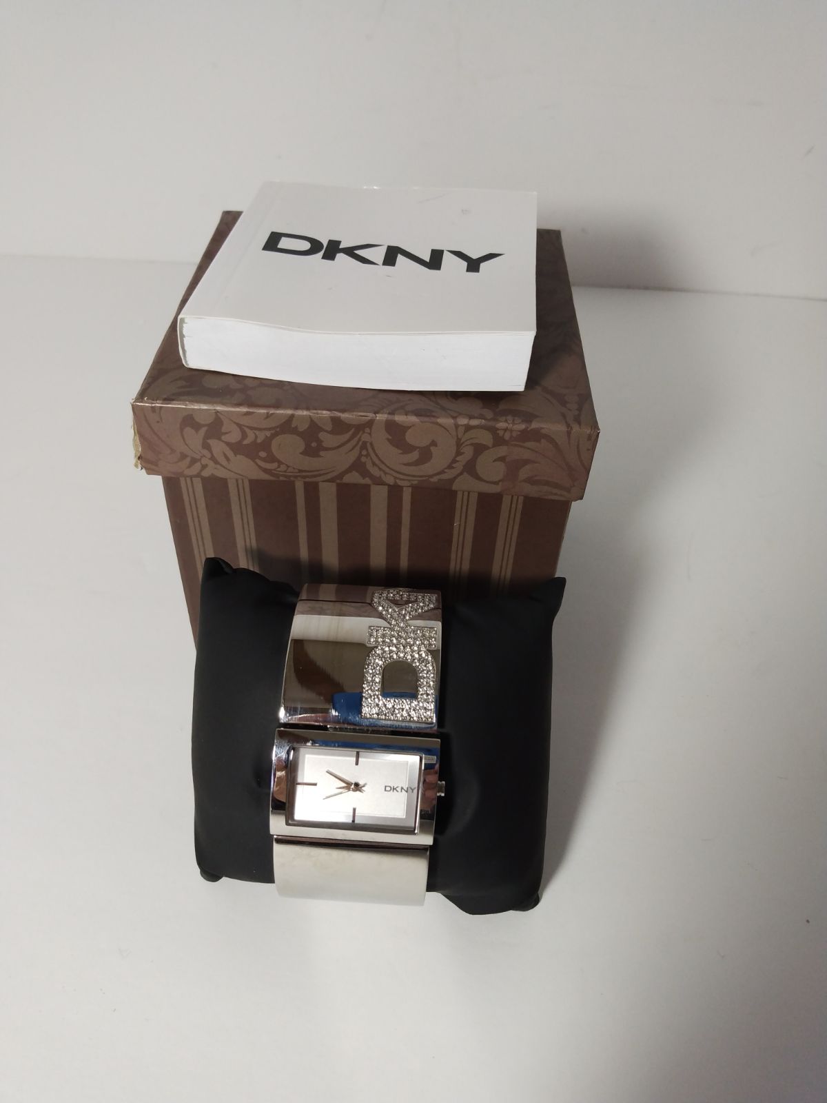 Ladies DKNY Diamante Crystal Bangle Cuff Watch NY4667