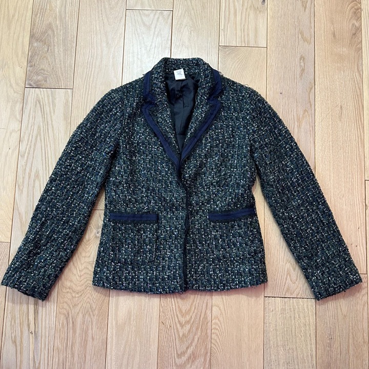 J. Crew Blue and Green Tweed Blazer | Size: 0