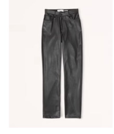 Abercrombie and fitch Vegan Leather 90s straight ultra high rise