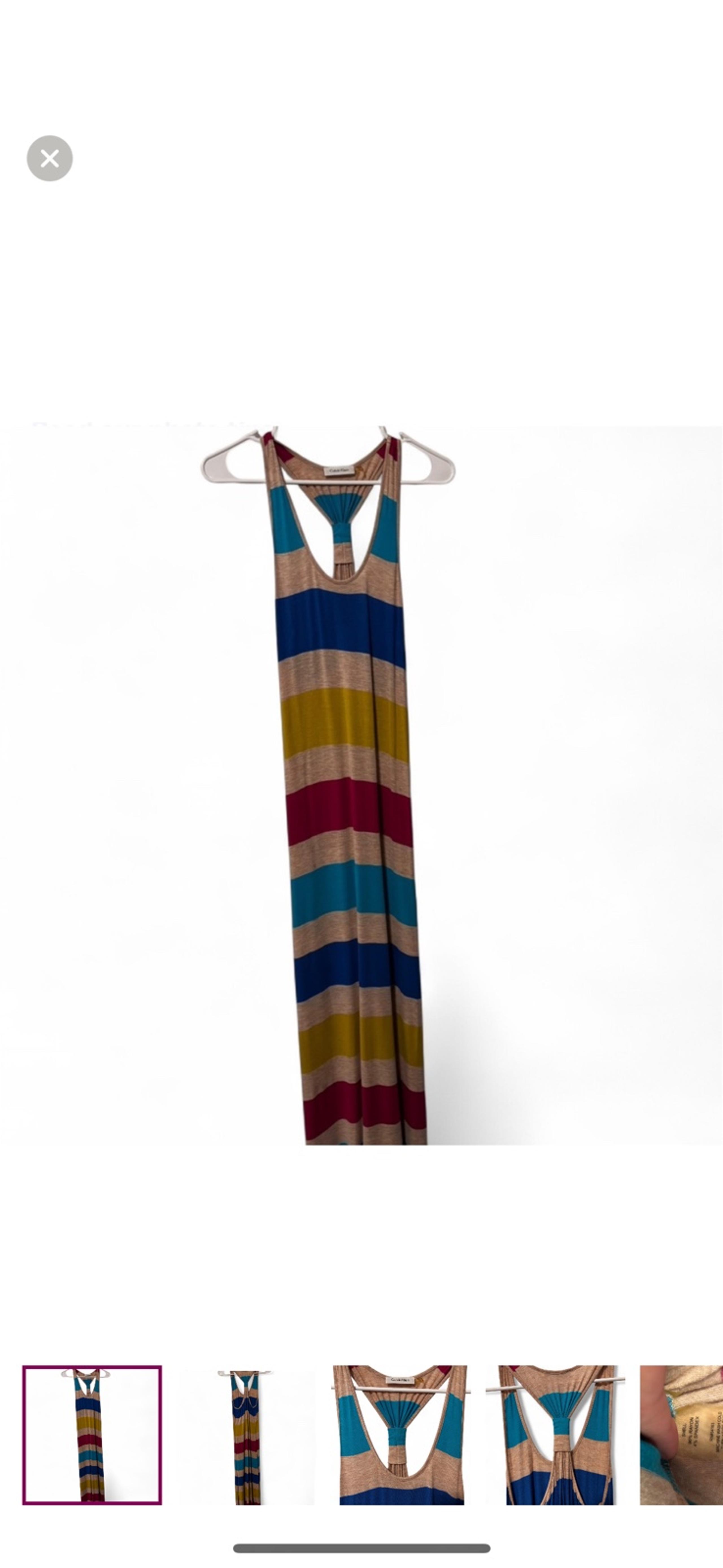 CALVIN KLEIN Women’s Multicolor Striped Maxi Dress