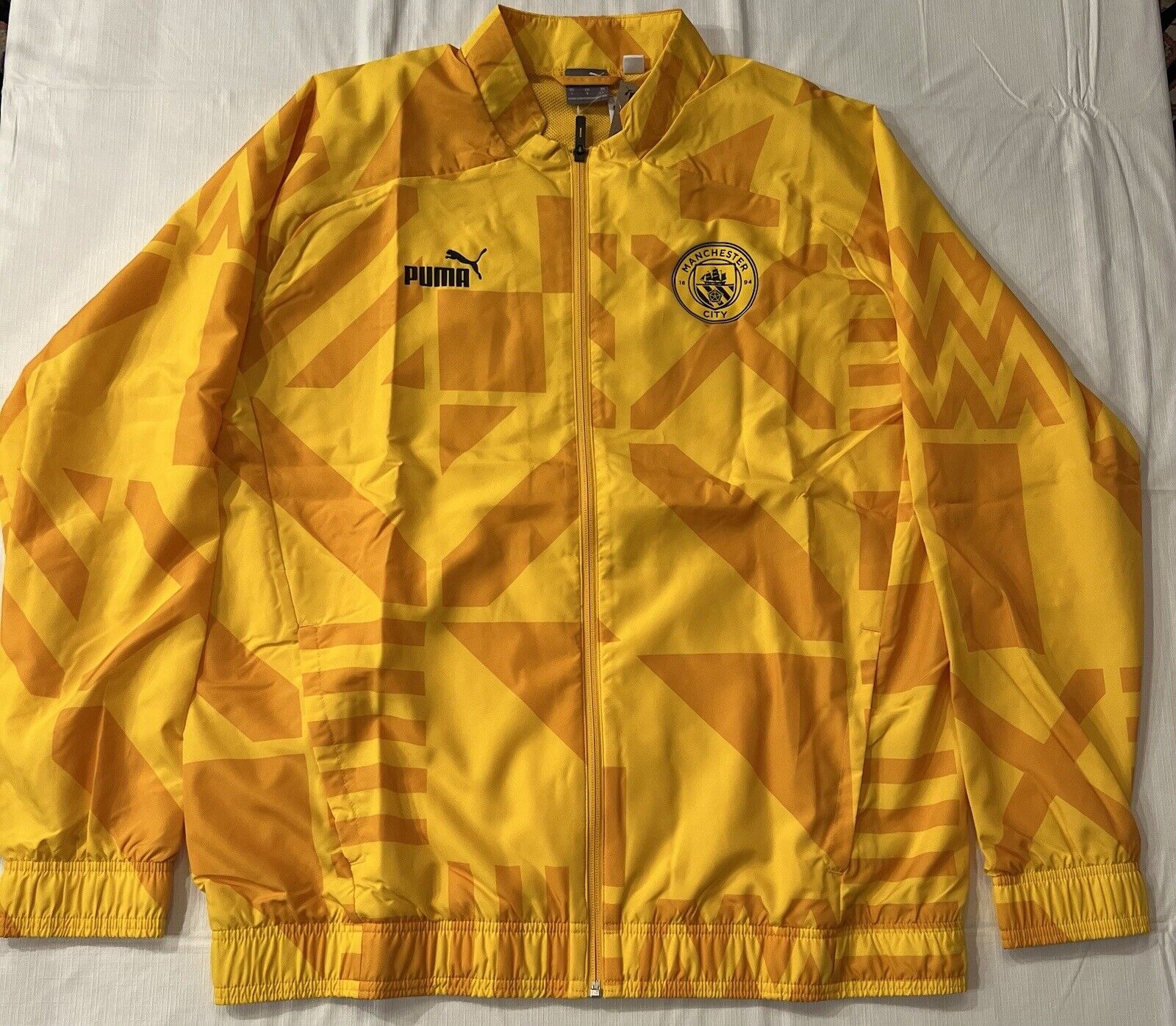 Puma Manchester City Pre-Match Full-Zip Training Jacket Soccer Football Mens L