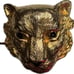 Vintage 1980s Belt Buckle Gold Tone Lion Lioness Cat Head