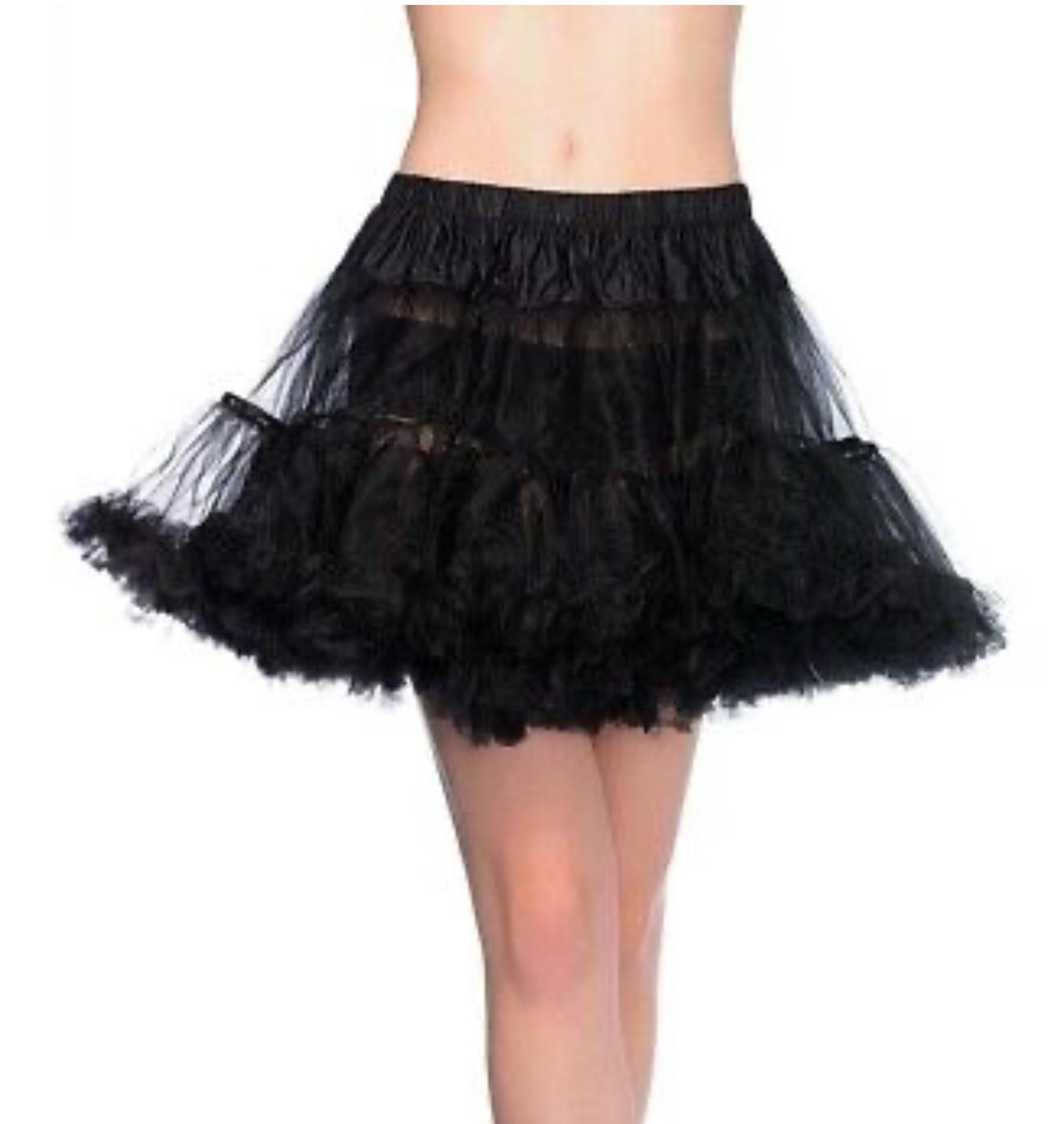 Leg Avenue Black Layered Tulle Petticoat Skirt – One Size