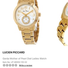 LUCIEN PICCARD Garda Mother of Pearl Dial Ladies Watch *NWT, never worn