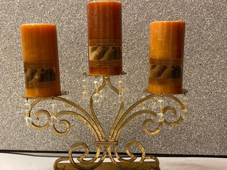 Antique Gold 3 Tier Candle Holder