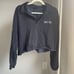 Brandy Melville J Galt Navy Blue Malibu Embroidered Collar Cropped Sweatshirt