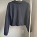 Brandy Melville J Galt Navy Blue Malibu Embroidered Collar Cropped Sweatshirt