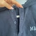 Brandy Melville J Galt Navy Blue Malibu Embroidered Collar Cropped Sweatshirt