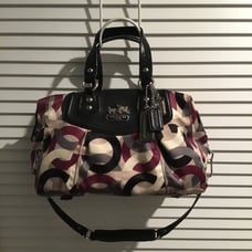 Coach Madison Graphic Op Art Audrey Satchel with Shoulder Strap and hangtags.