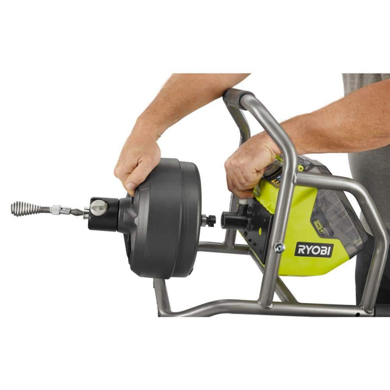 RYOBI ONE+18V Hybrid Drain Auger Kit with 50 ft. Cable, 2Ah Battery, 18V Charger