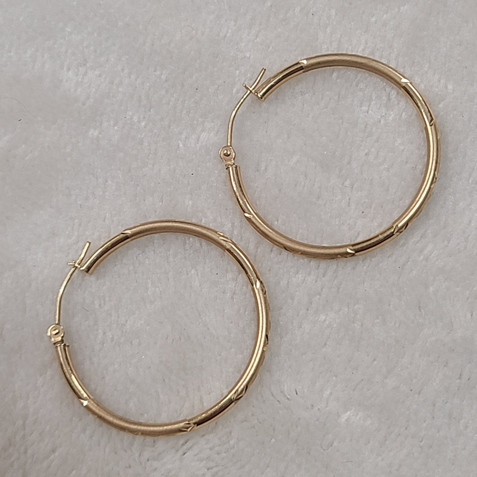 14K Hoop Earrings Marked Israel
