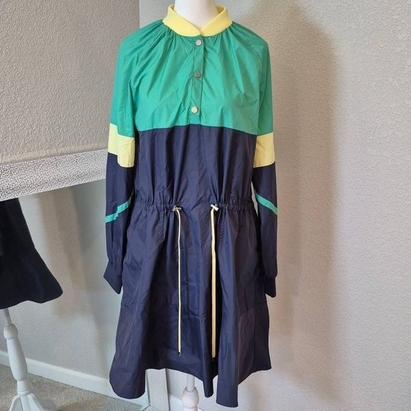 Tibi Lightweight Colorblock Long Sleeve Dress Size XS