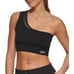 Dkny Sport Black Double-Layer One-Shoulder Mesh-Combo Bralette
