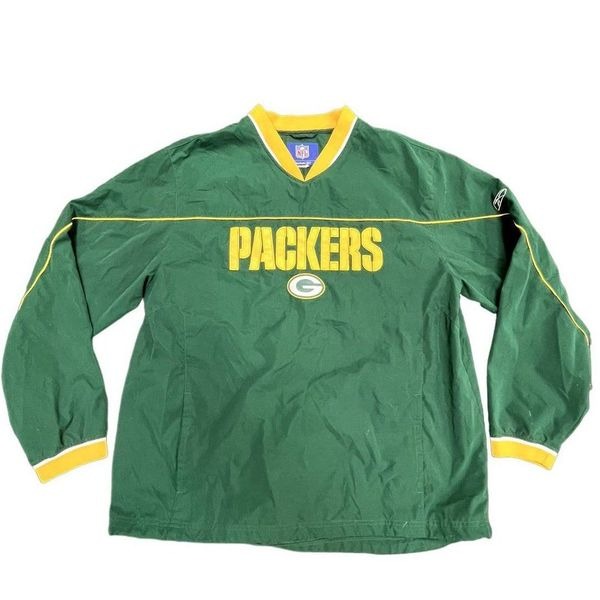 90s Green Bay Packers pullover NFL Reebok Windbreaker Jacket Sz XL