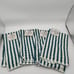 Cannon Cafe Classics Kitchen Hand Towels Green White Striped Set Of 4 READ