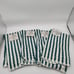 Cannon Cafe Classics Kitchen Hand Towels Green White Striped Set Of 4 READ