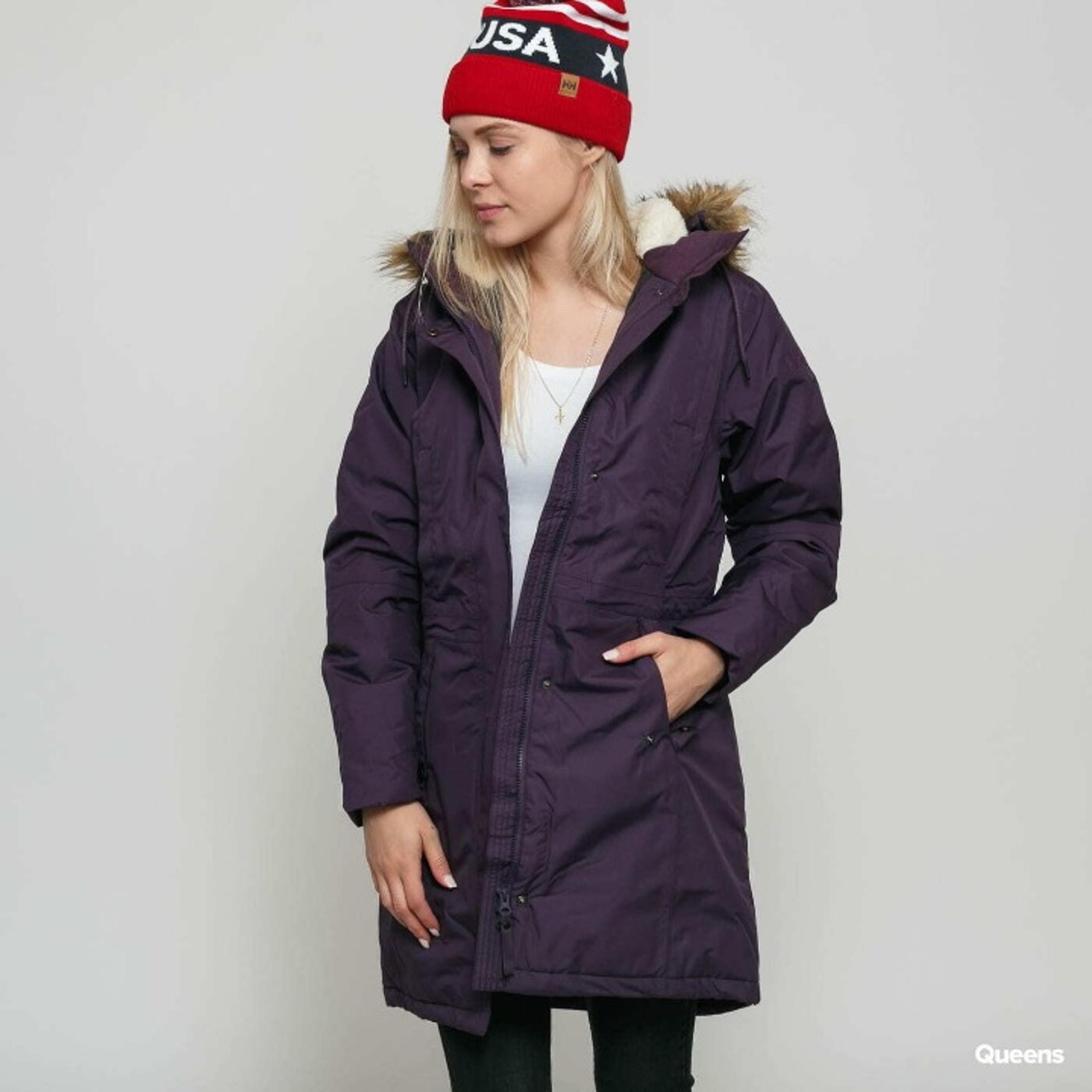 Helly Hansen Mayen Faux Fur Trim Insulated Waterproof Parka Coat Purple Size S
