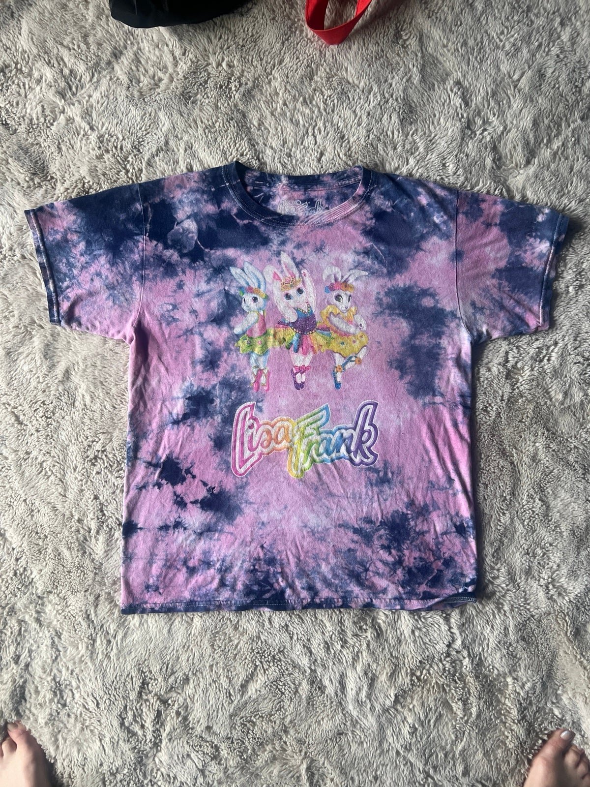 Lisa Frank Ballerina Bunny Tie die Pink blue shirt size Medium