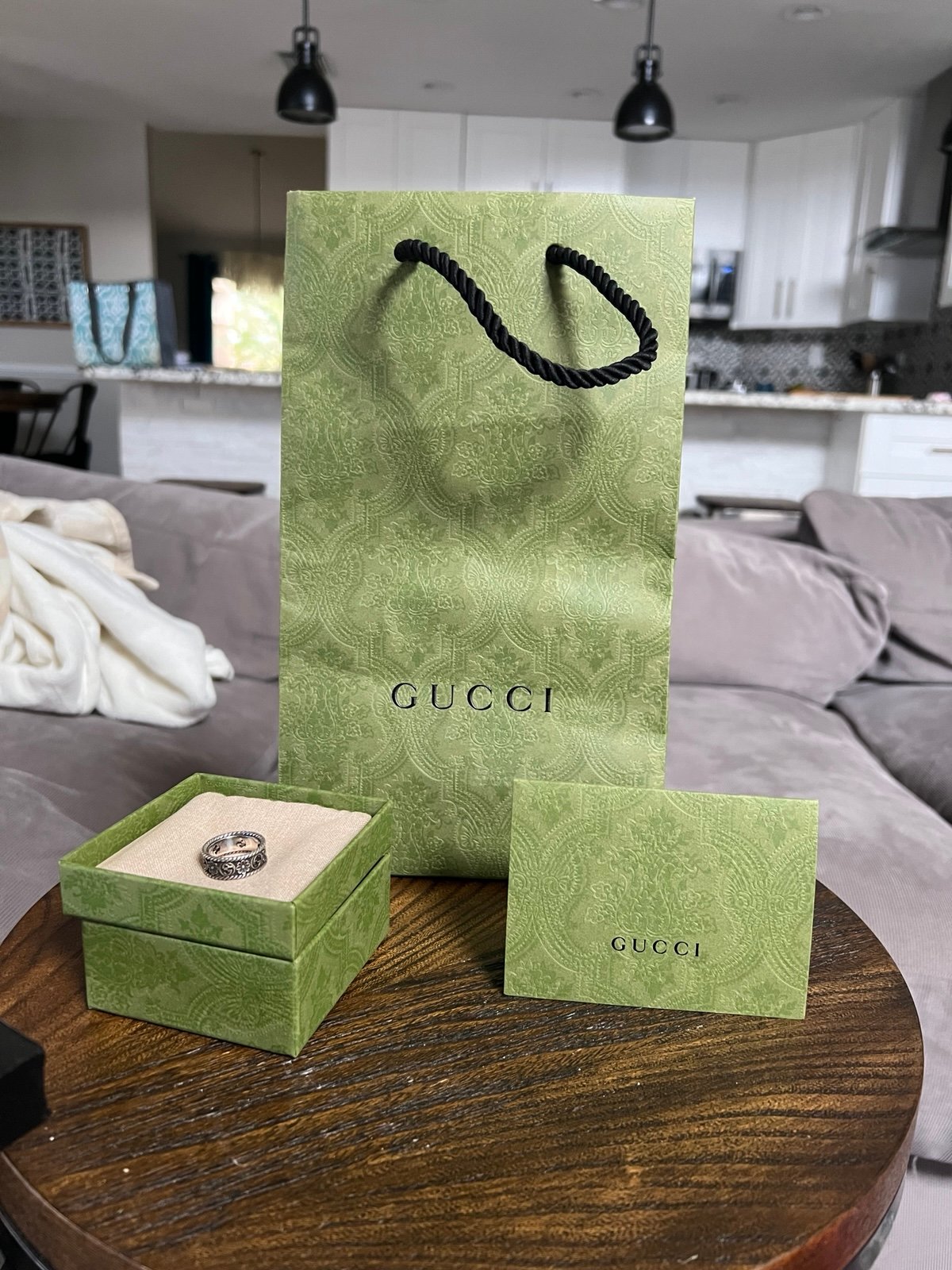Gucci Sterling Silver GG Flower Ring (size 8)