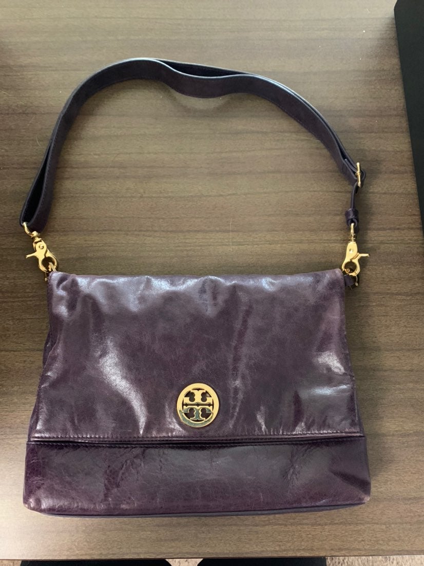 Tory Burch Purple Robinson Foldover Bag