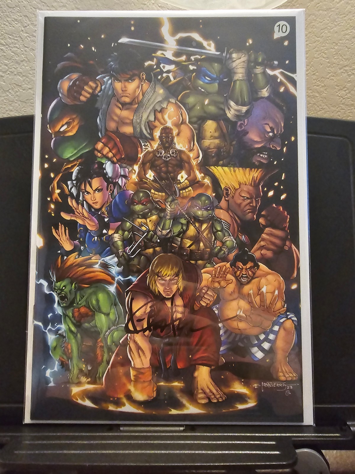TMNT VS STREET FIGHTER #1 SIGNED KEVIN EASTMAN
