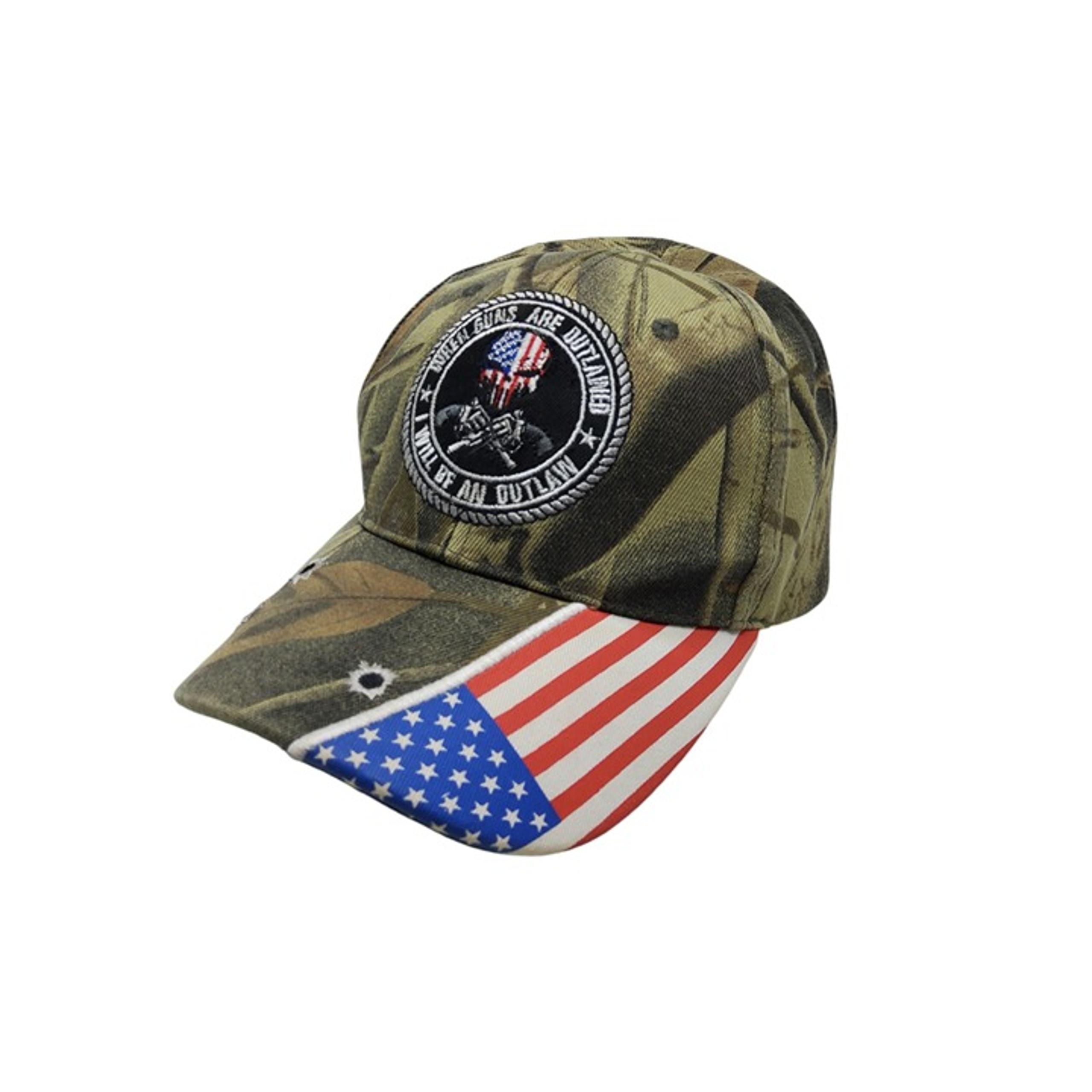 vintage kys design cap when guns are outlawed i will be an outlaw camo cap, hat