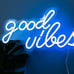 Good Vibes Neon Sign for Bedroom Wall Decor Powered by USB Neon Light