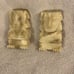 VINTAGE BOOKENDS TIKI MARBLE AZTEC STONE
