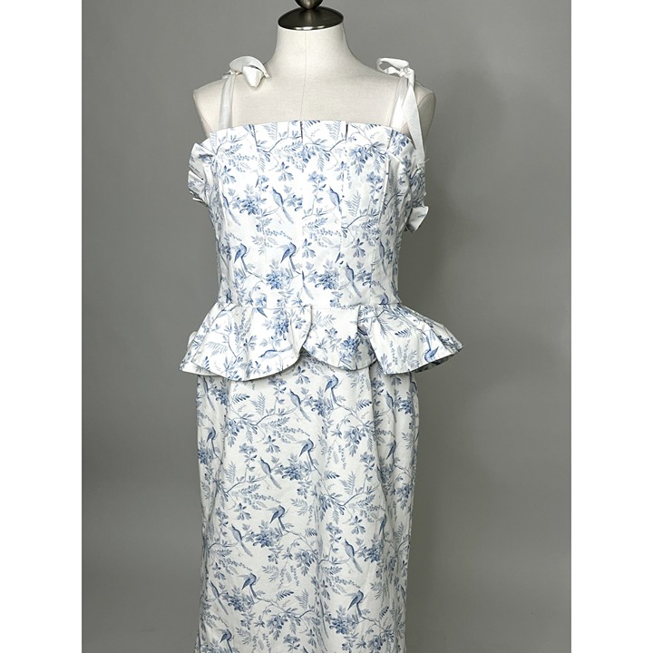 Antonio Melani x Born on Fifth Pippa Blue Floral Print Fit and