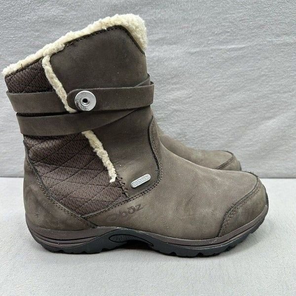 Oboz Madison Womens Size 7 Boots Snow Winter Brown Leather Insulated Waterproof