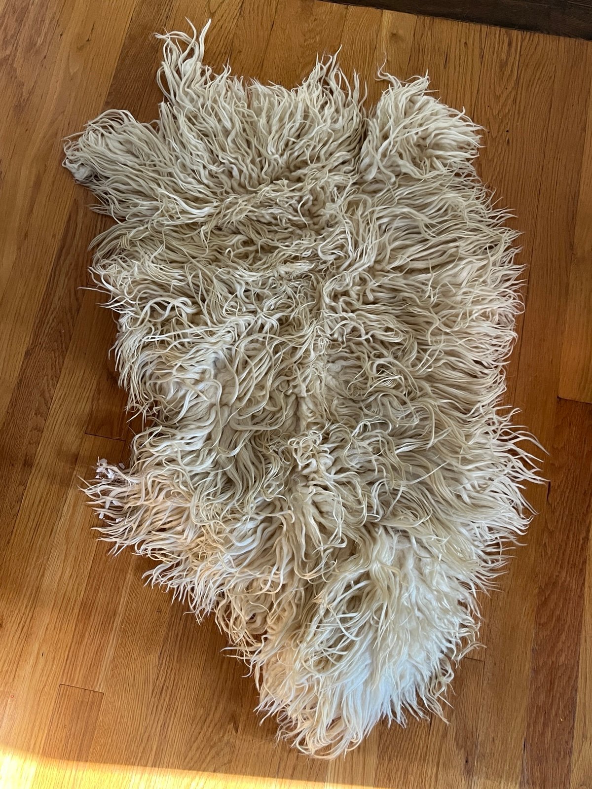 Vintage Wool Shearling Sheepskin Rug 20 x 34