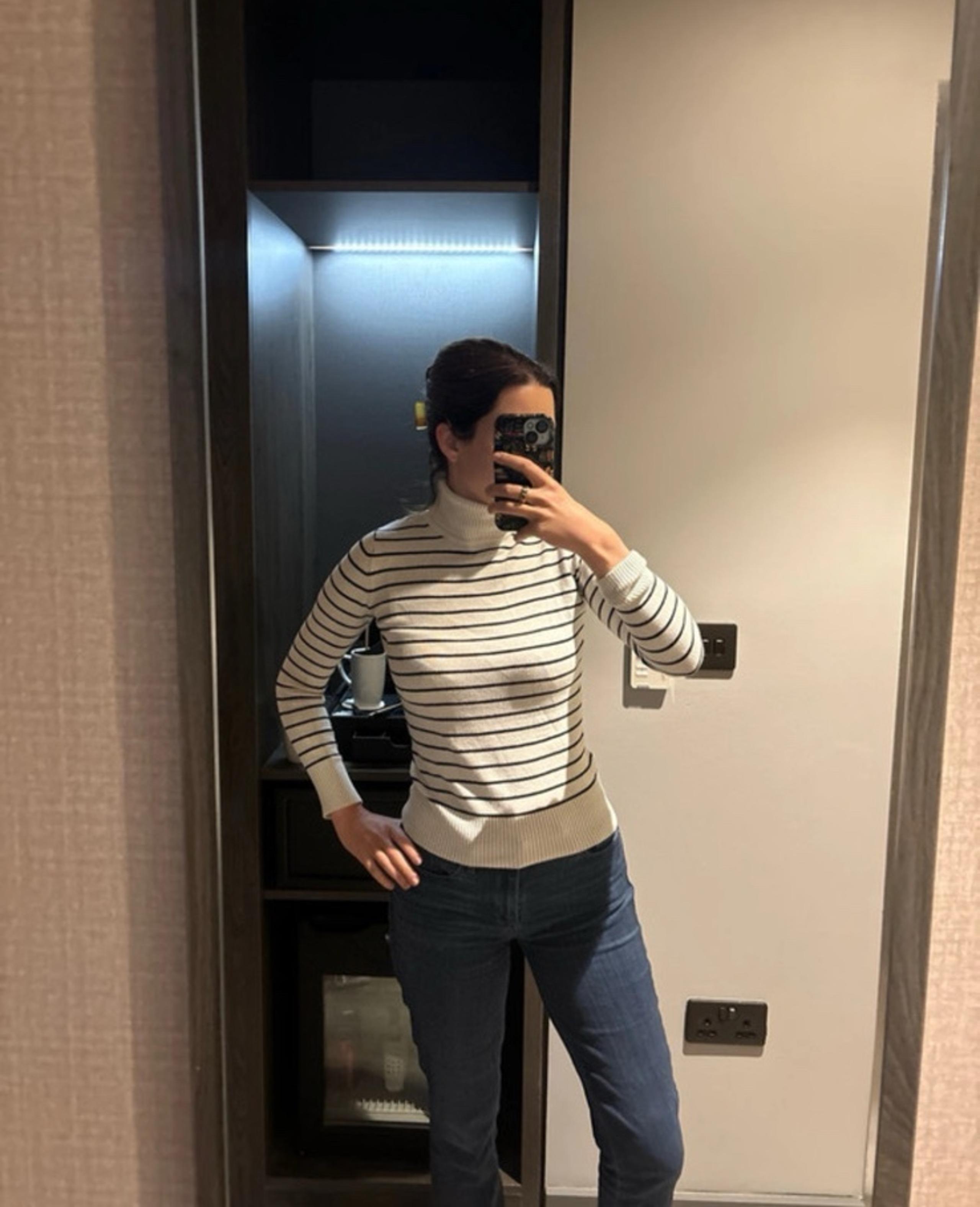 French Connection Striped Turtleneck Sweater