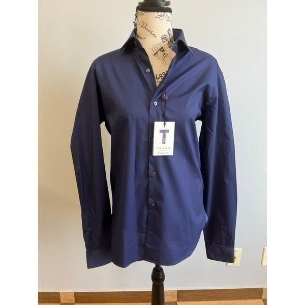 Ted Baker endurance slick rick shirt deep purple NWT Size 15R