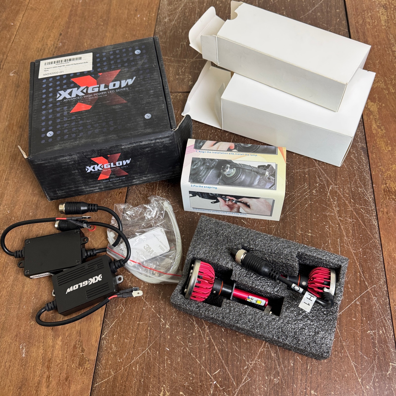 XK Glow Light Bulbs XK042002-H1 Headlight Kit NEW Opened Box