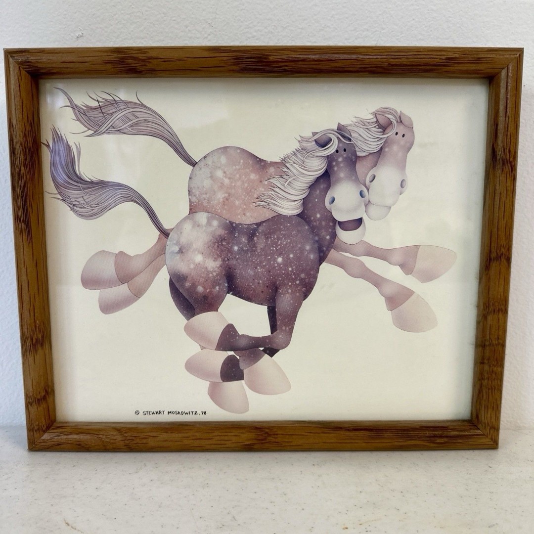 1978 Stewart Moskowitz Loose Appaloosa Art Print Framed