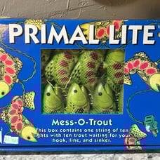 Primal Lite 10 Mess-O-Trout String Lights Fish Blow Mold Patio RV Camper NOS NEW