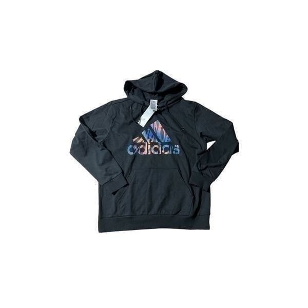 Adidas black animal print logo hoodie NWT size M