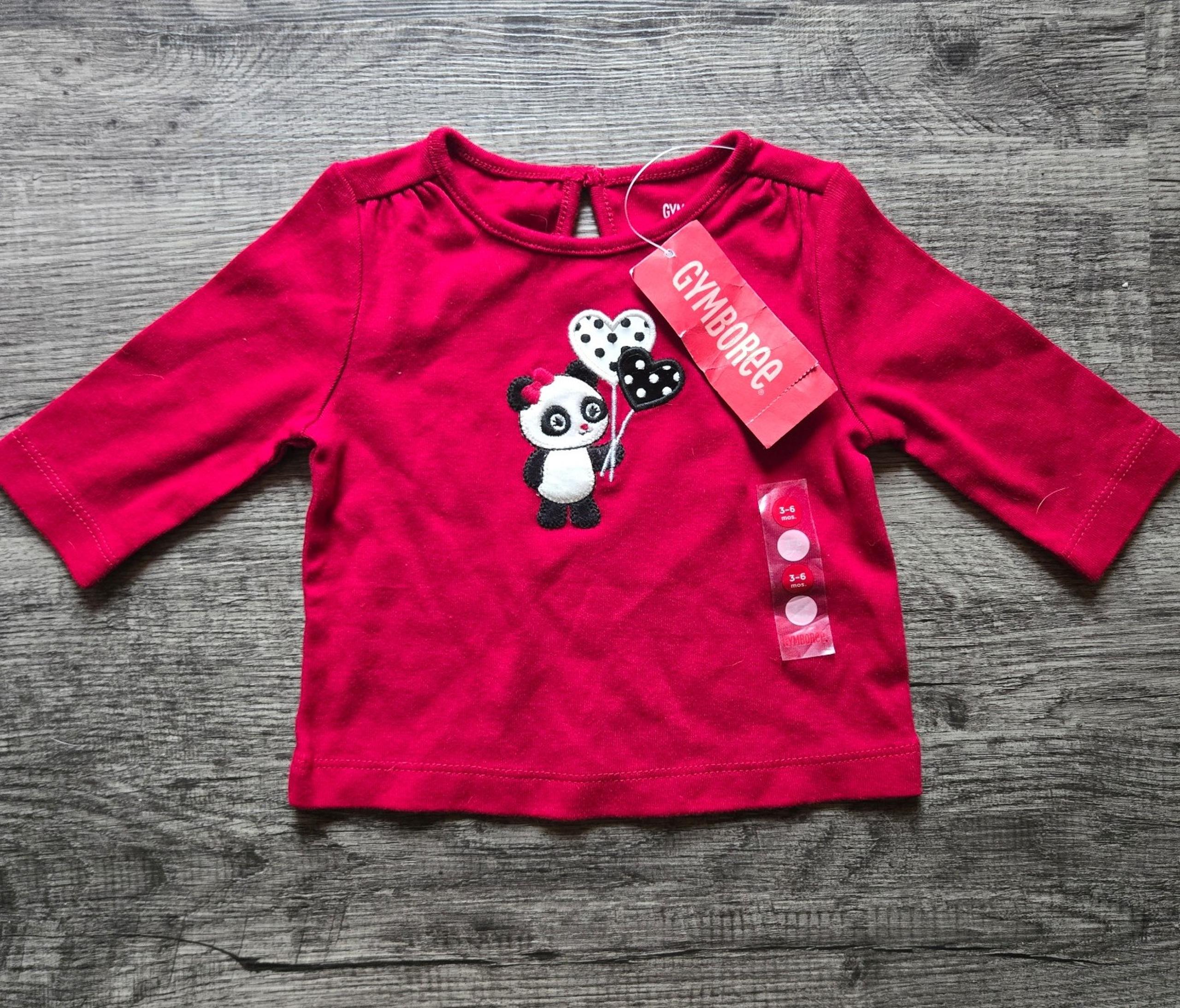 3/6 PANDA LOVE Longsleeve Shirt EMBROIDERED Detail NWT Vintage 2009! - Gymboree