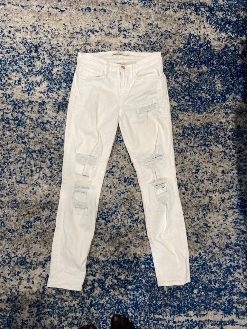J Brand White Chaos Capri Jeans