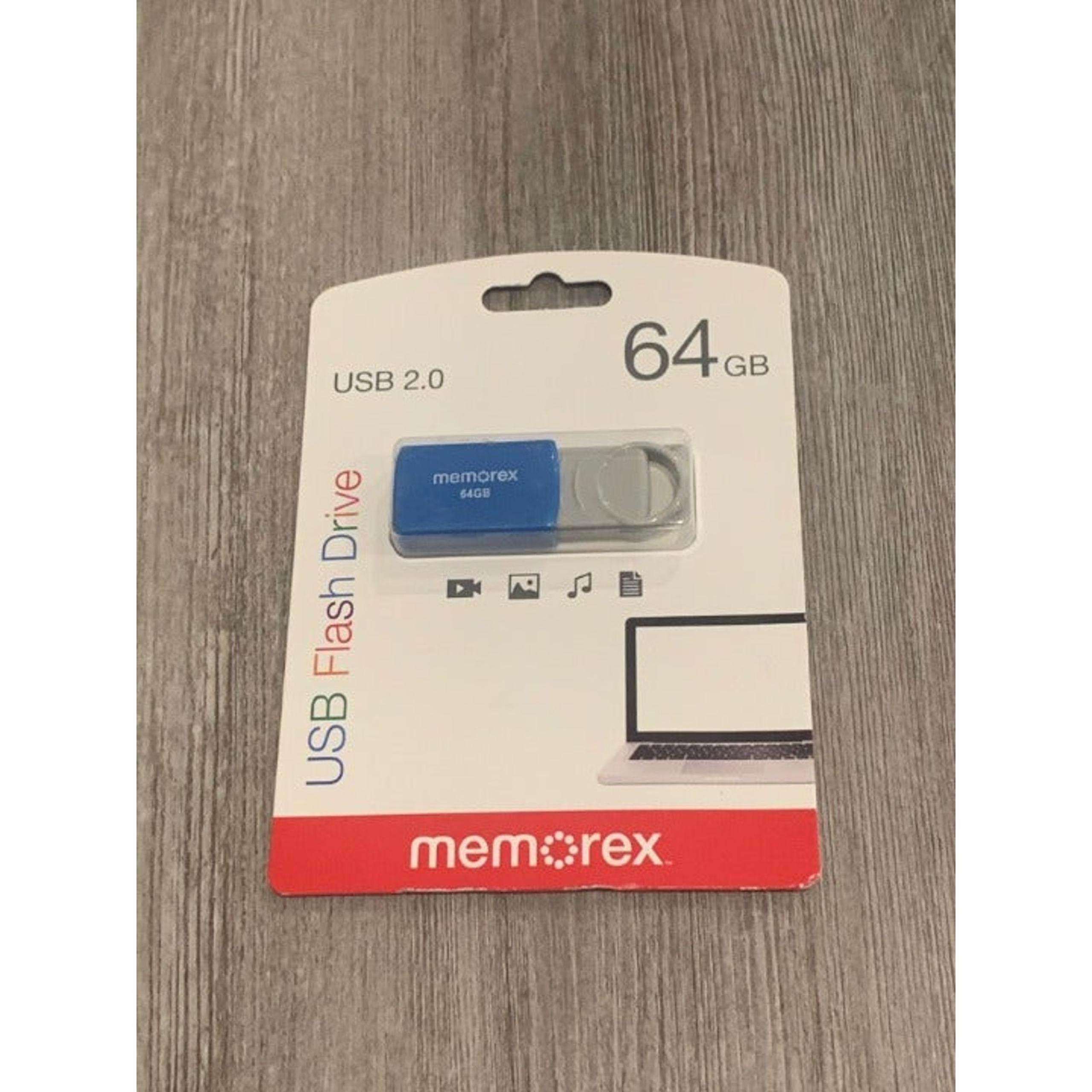 Memorex 64GB Flash Drive USB 2.0 - Blue (32020006421)