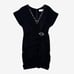 Badgley Mischka Draped Mini Dress Black Embellished Glam Cocktail Evening Event