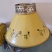 Mid Century Metal Toleware Golden Mustard Yellow Wall Sconce Lamp