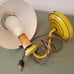 Mid Century Metal Toleware Golden Mustard Yellow Wall Sconce Lamp